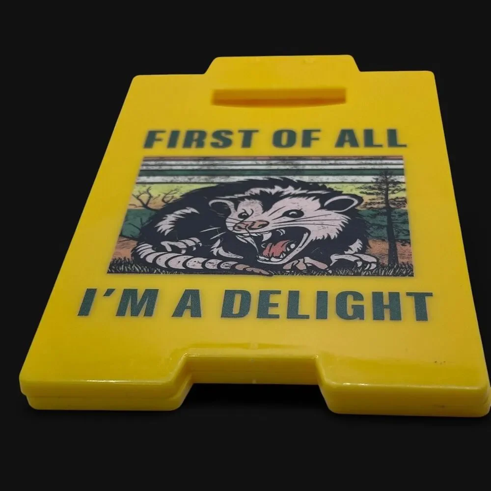 Possum First of All I’m a Delight Mini Caution Sign Desk Decor